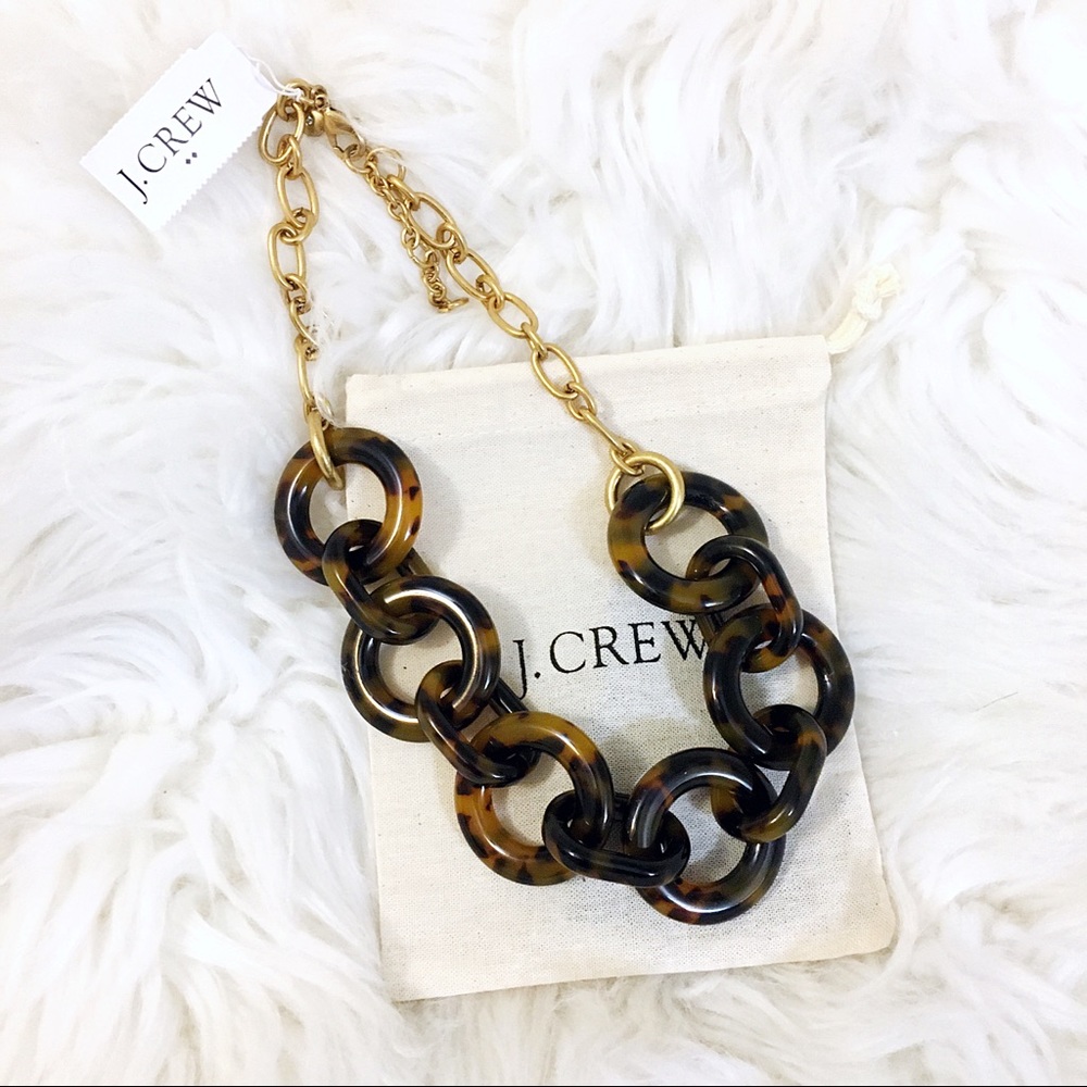 J. Crew Lucite Tortoise Link Necklace - Picture 2 of 5